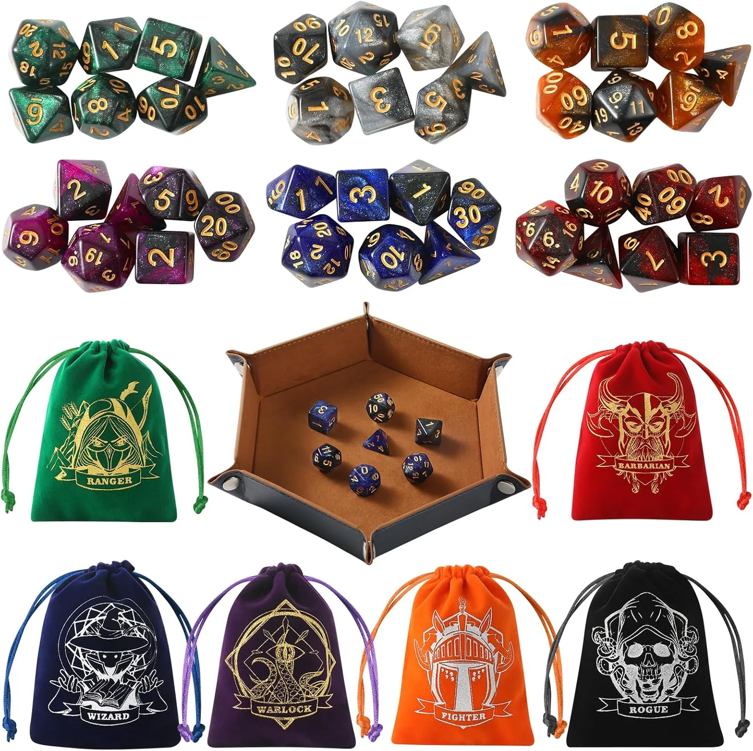 Set de Dados + Dicetray + Bolsa – Animales & Roles (7 Piezas) - Imagen 5