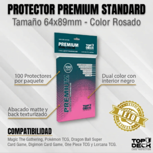 Protectores Premium | TOPDECK Standard 64x89mm color Rosa