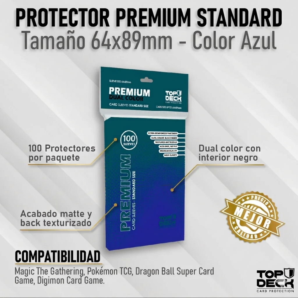Protectores Premium | TOPDECK Standard 64x89mm color Azul