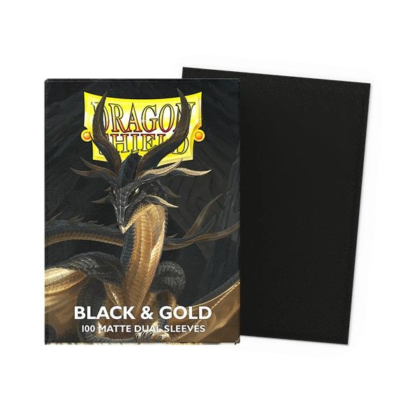 Dragon Shield Standard DUAL-Matte Black & Gold (100 ct.)