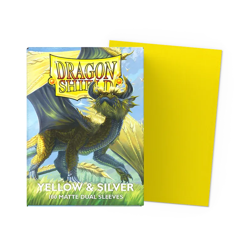 Dragon Shield Sleeves Standard DUAL- Matte Yellow & Silver