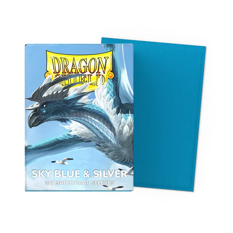 Dragon Shield Sleeves Standard DUAL- Matte Sky Blue & Silver